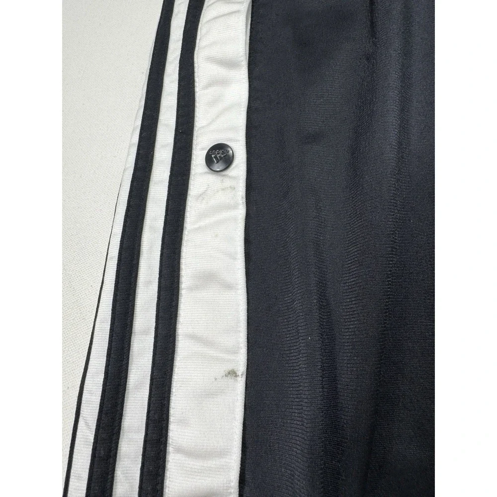 Adidas Tear Away Pants Mens 2XL Black White VTG Basketball Snaps Y2K Activewear